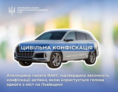 Апеляційна палата ВАКС підтвердила законність конфіскації автівки, якою користується голова одного з міст на Львівщині